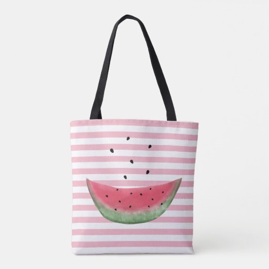 Roze Watermeloen Custom Shoulder Canvas tassen (Achterkant)