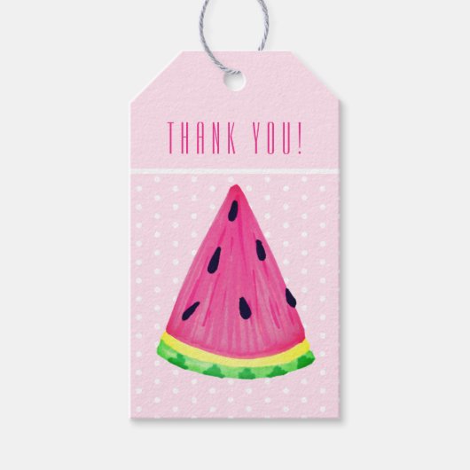 Roze Watermeloen Dank Je Cadeaulabel (Voorkant)
