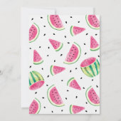 Roze Watermeloen Eerste Verjaardag Uitnodiging (Achterkant)