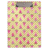 Roze watermeloen en gele streep zomerpatroon klembord (Voorkant)