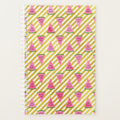 Roze watermeloen en gele streep zomerpatroon planner (Voorkant)