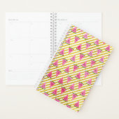 Roze watermeloen en gele streep zomerpatroon planner (Display)