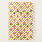 Roze watermeloen en gele streep zomerpatroon planner (Achterkant)