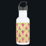 Roze watermeloen en gele streep zomerpatroon waterfles<br><div class="desc">Schattige roze watermeloen en geel streep zomerpatroon. Deze Fun Pink Watermelon met Black Seeds Fruit Print is perfect voor een zomerverjaardagscadeau.</div>