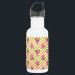 Roze watermeloen en gele streep zomerpatroon waterfles<br><div class="desc">Schattige roze watermeloen en geel streep zomerpatroon. Deze Fun Pink Watermelon met Black Seeds Fruit Print is perfect voor een zomerverjaardagscadeau.</div>