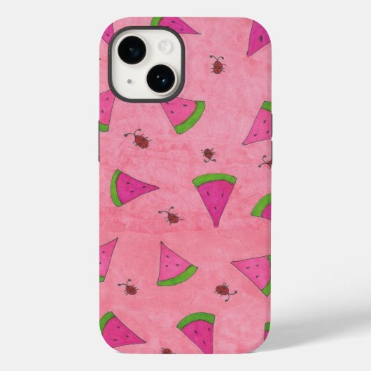 Roze watermeloen en Lady Bugs Case-Mate iPhone Case (Achterkant)