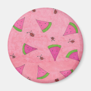 Roze watermeloen en Lady Bugs Magneet