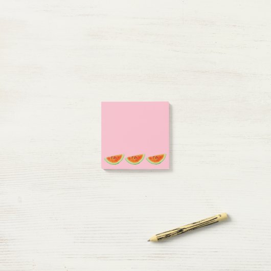 Roze Watermeloen Fruit 4Melissa Post-it® Notes (Op bureau)