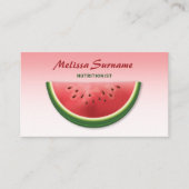 Roze Watermeloen Fruit Slice Diëtist Voedingsdesku Visitekaartje (Voorkant)