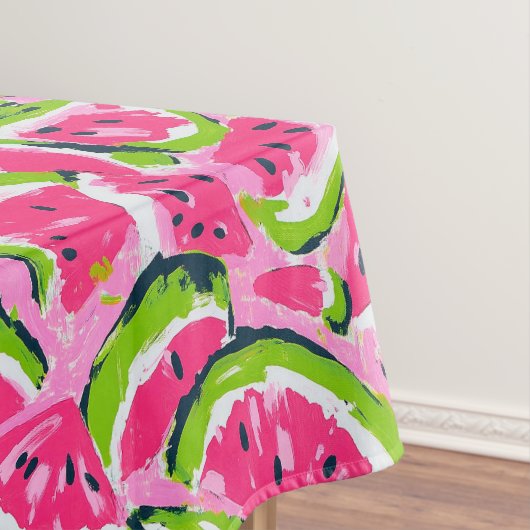 Roze Watermeloen Fruit Slices Patroon Preppy Tafelkleed (Voorbeeld)