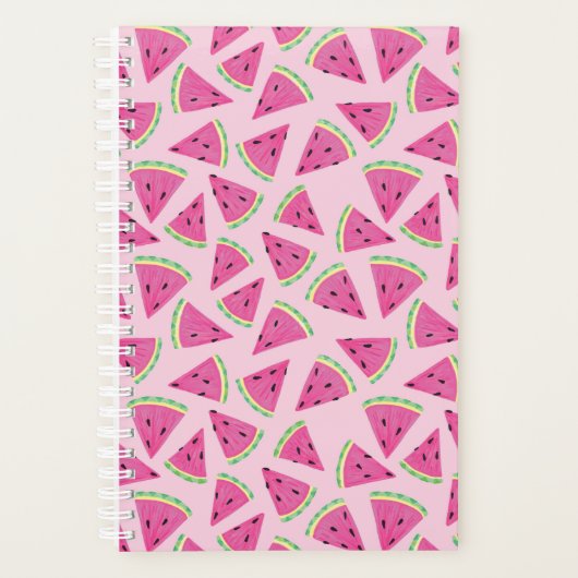 Roze Watermeloen Fruit Zomer Patroon Planner (Voorkant)