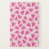 Roze Watermeloen Fruit Zomer Patroon Planner (Achterkant)