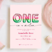 Roze Watermeloen Meisje Eerste Verjaardag uitnodig Kaart