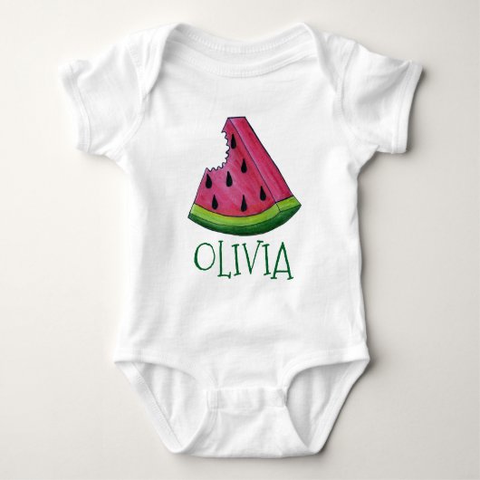 Roze watermeloen Melon Slice Specialized Fruit Romper (Voorkant)