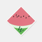 Roze Watermeloen Monogram Zomer Party Servetten (Hoek)