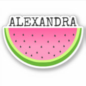 Roze Watermeloen Naam Sticker (Voorkant)