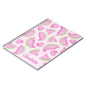 Roze Watermeloen Notitieboek – Custom Name Summer  (Linkerzijde)