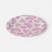 Roze Watermeloen Papier Borden – Zomerfruit Papieren Bordje (Gekanteld)