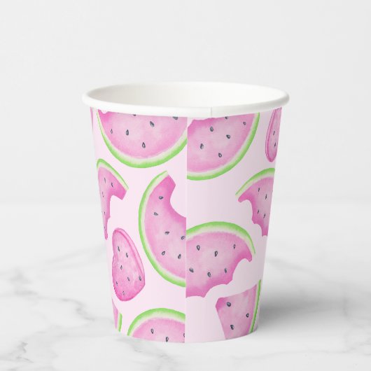 Roze Watermeloen Papieren Bekers – Summer Birthday (Rechts)