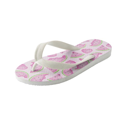 Roze Watermeloen Patroon Kinderen Zomer Flip Flops (Schuin)