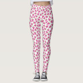 Roze Watermeloen Patroon Leggings (Voorkant)