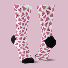Roze Watermeloen Patroon Sokken