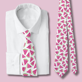 Roze Watermeloen Patroon Stropdas