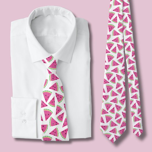 Roze Watermeloen Patroon Stropdas