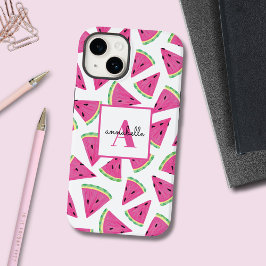 Roze Watermeloen Pattern initiaal voornaam Case-Mate iPhone 14 Hoesje