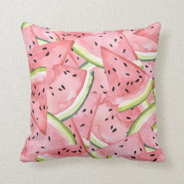 Roze watermeloen plakjes patroon kussen