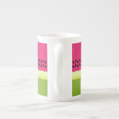 Roze Watermeloen Schijf Bone China Mok (Achterkant)
