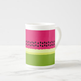 Roze Watermeloen Schijf Bone China Mok