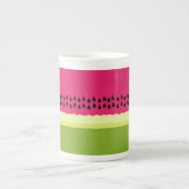 Roze Watermeloen Schijf Bone China Mok (Voorkant)