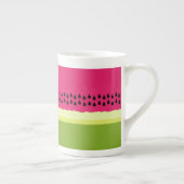 Roze Watermeloen Schijf Bone China Mok (Rechts)