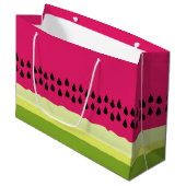 Roze watermeloen Slice Gift Bag Groot Cadeauzakje (Voorkant Gekanteld)