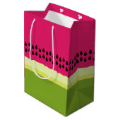 Roze watermeloen Slice Gift Bag Medium Cadeauzakje (Achterkant Gekanteld)