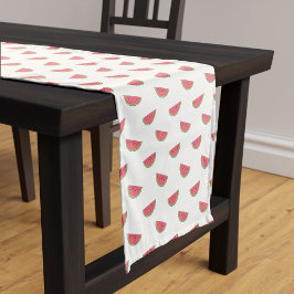 Roze Watermeloen Slice Patroon Zomerfeest Wit Medium Tafelloper