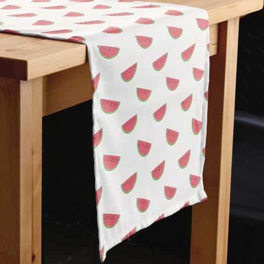Roze Watermeloen Slice Patroon Zomerfeest Wit Medium Tafelloper