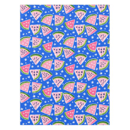 Roze Watermeloen Sterren Patriottische Zomer Blauw Tafelkleed