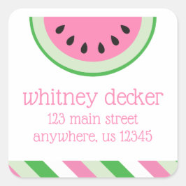 Roze Watermeloen Strepen Retouradres Labels