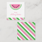 Roze Watermeloen Stripes Gift Enclosure Kaarten Notitiekaartje (Voorkant / Achterkant)