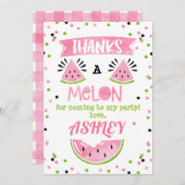 Roze watermeloen verjaardag bedankkaart (Voorkant / Achterkant)