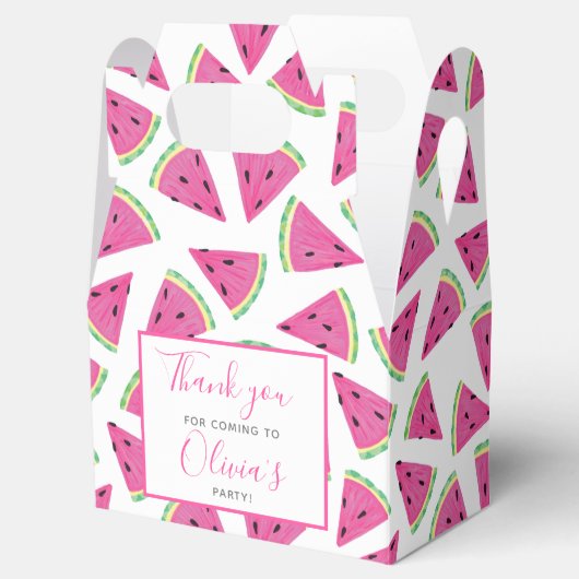 Roze Watermeloen verjaardagsfeestje Dank U Bedankdoosjes (Geopend)