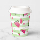 Roze Watermeloen zomer fruit feest Papieren Bekers (Rechts)