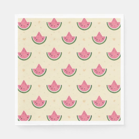 Roze Watermeloen Zomer Luncheon Servetten - 50ct (Voorkant)
