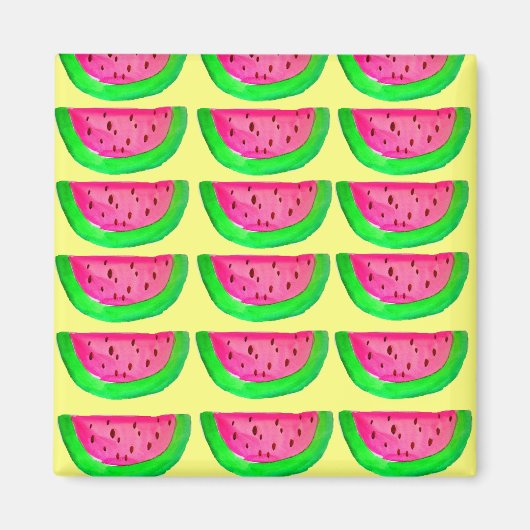 Roze watermeloenen pop magnet (Voorkant)