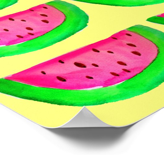 Roze watermeloenen pop poster (Hoek)