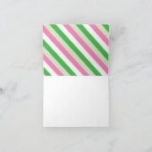 Roze watermeloenen Stripes - Aangepaste notitiekaa Bedankkaart (Binnen)