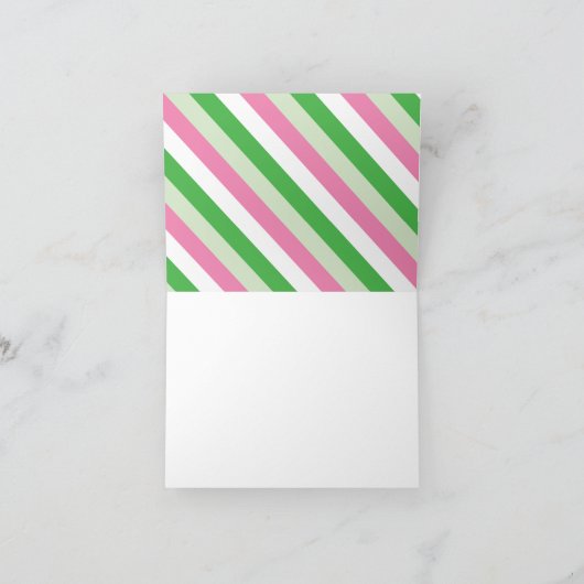 Roze watermeloenen Stripes - Aangepaste notitiekaa Bedankkaart (Binnen)