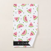 Roze watermeloenen, watermeloenzaden, Jouw naam Bad Handdoek (Handdoek)